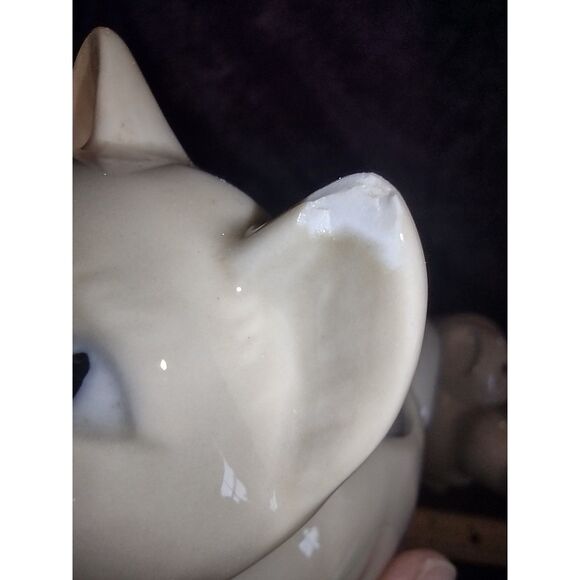 Vintage Henriksen Porcelain Siamese Cat Creamer and Sugar Bowl Set Japan MCM - Picture 7 of 9